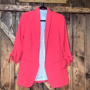 Express Vibrant Pink Blazer with Bow Sleeves